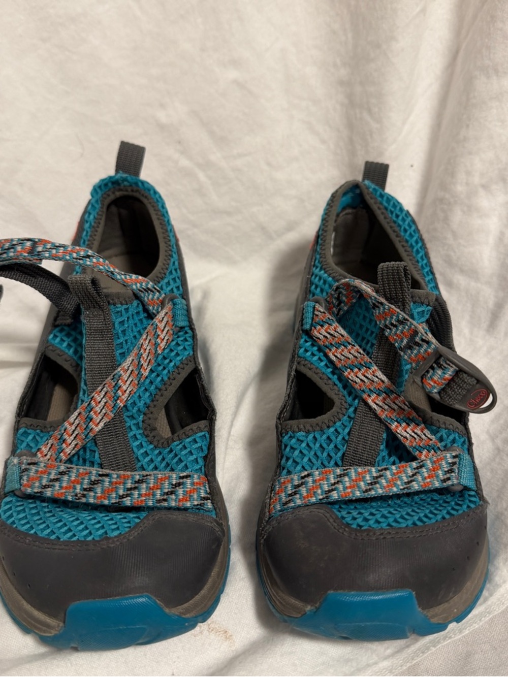 Chaco Kids Odyssey Water Shoes Kids size 4 Blue and Orange